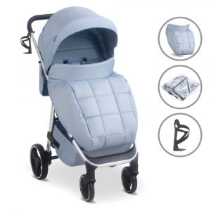 PUSHCHAIRS AND STROLLERS My Babiie MB160+ pushchair with hood and apron in blue plaid fabric